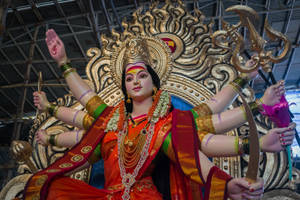 Ambe Maa With Eight Hands Wallpaper