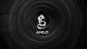 Amd Logo Monochrome Motion Blur Wallpaper