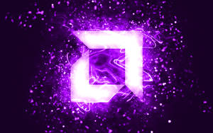 Amd Logo Neon Violet Wallpaper