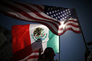 America And Mexico Flag Wallpaper