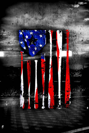 American Baseball Flag Art Wallpaper
