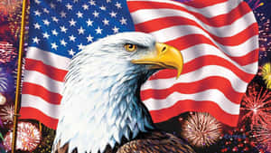 American Eagle Patriotic Theme Wallpaper