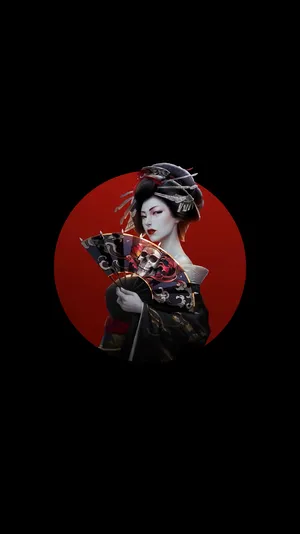 Amoled Japanese Geisha Wallpaper