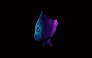 Amoled Laptop Neon Baby Groot Side Profile Wallpaper