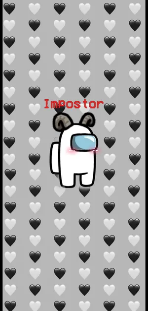 Among Us Impostor Black And White Wallpaper
