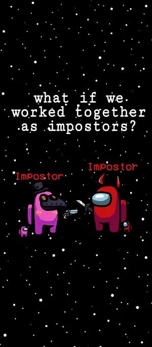 Among Us Impostor Teamwork Wallpaper
