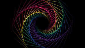 An Abstract Art Piece Of Blue, Orange And Magenta Entwined In A Swirl. Wallpaper