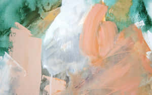 An Aesthetic Retro Laptop Sitting On A Wooden Table Wallpaper