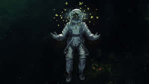 An Astronaut Admires The Beauty Of Space Wallpaper