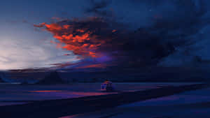 An Awe-inspiring Mountain Sunset In The Evening Creates An Incredible Scene Of Natural Beauty. Wallpaper