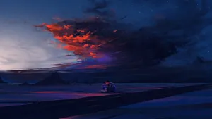 An Awe-inspiring Mountain Sunset In The Evening Creates An Incredible Scene Of Natural Beauty. Wallpaper