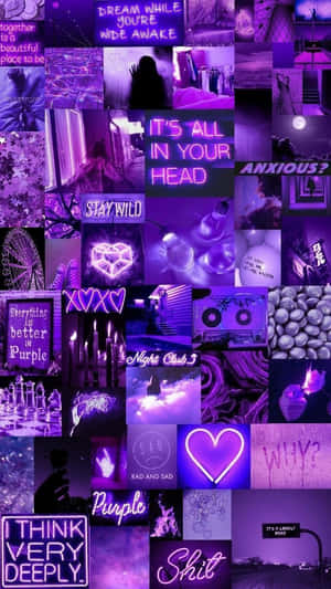 An Eclectic Mix Of Colors In A Dynamic Purple Collage Wallpaper