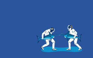 An Exhilarating Moment In A Fencing Match Wallpaper