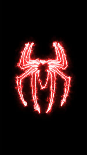 An Ominous Black And Red Neon Light Up The Night. Wallpaper