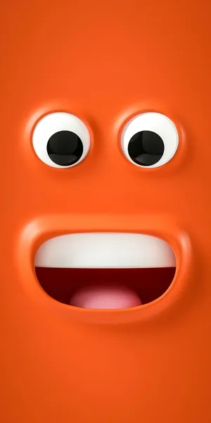 An Orange Face With Big Eyes And Big Mouth Wallpaper
