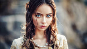 Anastasia Vishnevskaya Blue Eyed Women Wallpaper