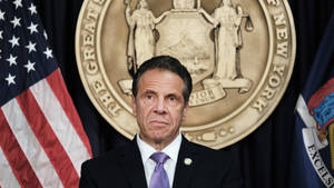 Andrew Cuomo In A Press Conference Wallpaper