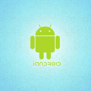 Android Logo On A Blue Background Wallpaper