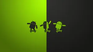 Android Robots In Skateboard Wallpaper