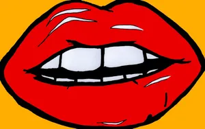 Andy Warhol Red Lips Wallpaper