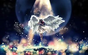Angel Girl Playing Violin Wallpaper