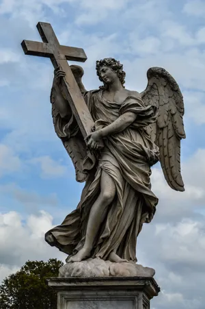 Angel With Cross Wallpaper