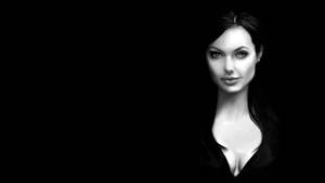 Angelina Jolie Black And White Digital Art Wallpaper