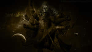 Angry Lord Shiva Cosmic Backdrop Wallpaper