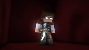 Angry Minecraft Herobrine Brown Skin Wallpaper