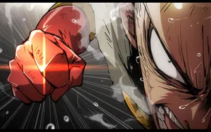 Angry Saitama About To Punch Wallpaper