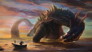 Angry Sea Dragon Wallpaper