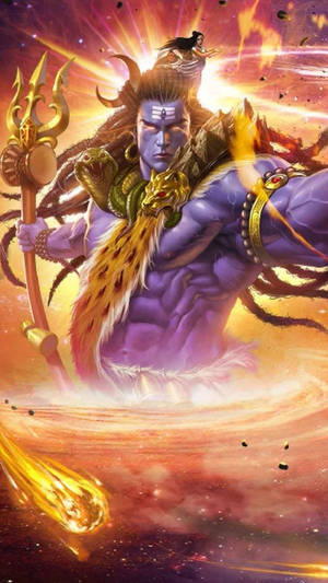 Angry Shiva Meteor Art Wallpaper