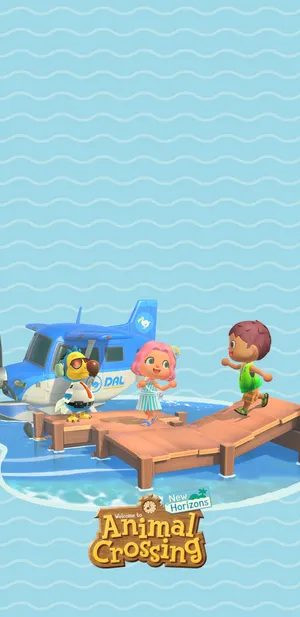 Animal Crossing New Horizons Seaplane Arrival Wallpaper