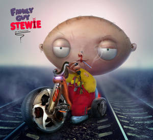 Animated 3d Artwork Of Stewie Griffin Wallpaper