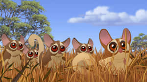 Animated Bush Babiesin Grassland Wallpaper