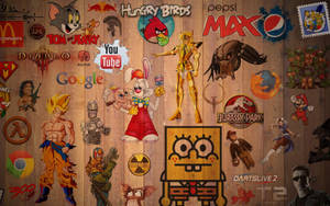 Animated Cartoon Collage Wallpaper