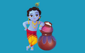 Animated Cartoon Little Krishna Wallpaper