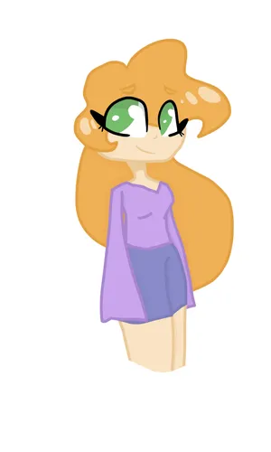 Animated Characterin Purple Dress Wallpaper