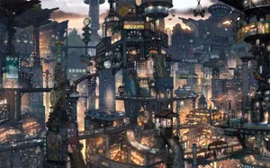 Animated Futuristic City Wallpaper