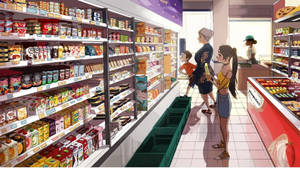 Animated Grocery Store Wallpaper