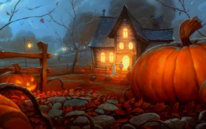 Animated Halloween Bright Home Wallpaper