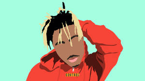 Animated Juice Wrld Orange Sweatshirt Wallpaper