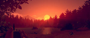 Animated Sunset In Forest Wallpaper