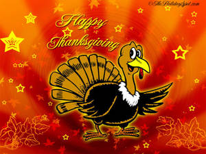 Animated Turkey Thanksgiving Greeting Wallpaper