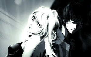 Anime Art Black And White Death Note Misa Light Wallpaper