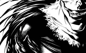 Anime Art Black And White Death Note Ryuk Close-up Wallpaper