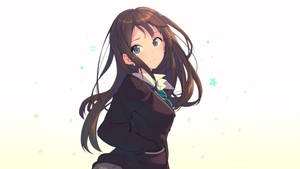 Anime Art Girl Wearing Uniform Wallpaper