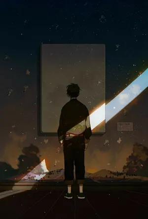 Anime Boy Sad Aesthetic In Dark Room Wallpaper