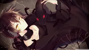 Anime Boy With Black Snake Wallpaper