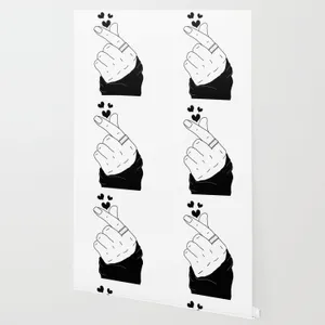 Anime Bts Finger Heart Collage Wallpaper